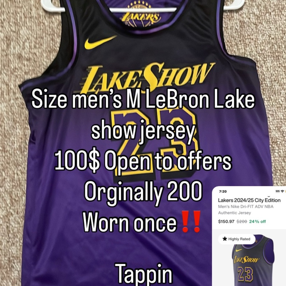 AUTHENTIC LEBRON 23 LAKE SHOW NIKE JERSEY MENS M